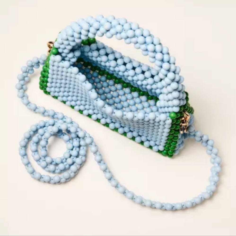 NWT Kate Spade Colorblock Beaded Crossbody Bag Target Collab Blue Green Purse - Picture 6 of 10